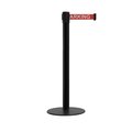 Montour Line Stanchion Belt Barrier Flat Base Black Post 11 ft. Red No Park... Belt MX630-BK-NOPARRW-110